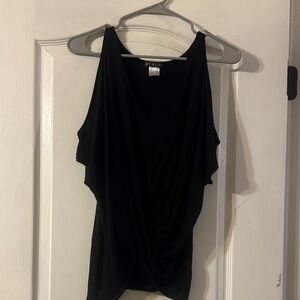 VENUS Black Cold Shoulder Knotted Shirt